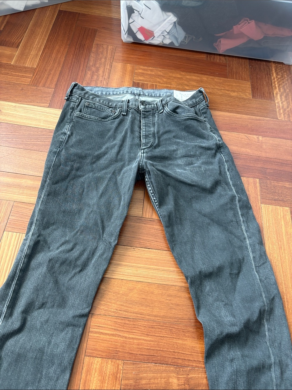 Rag & Bone Distressed Straight Black Jeans